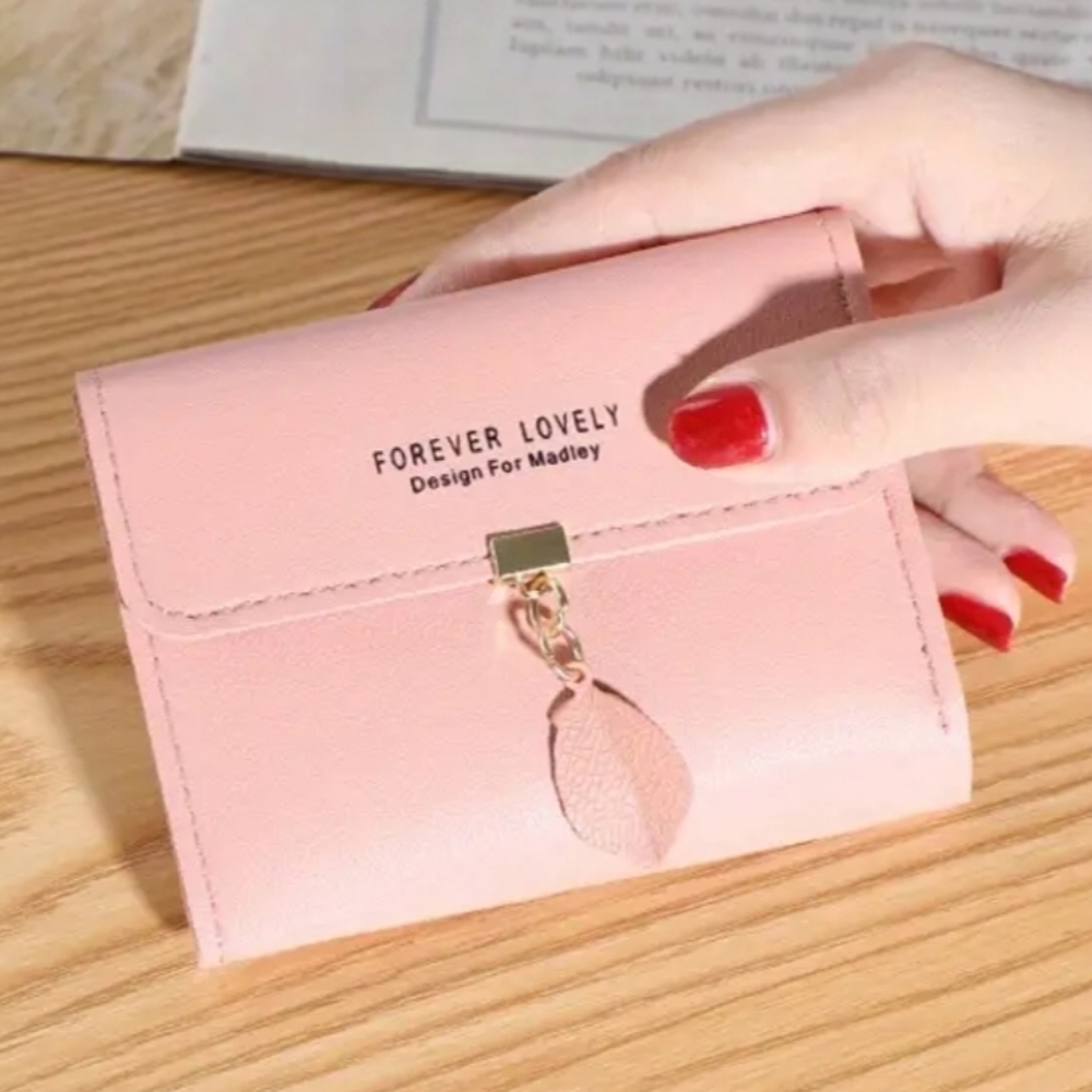 NWT! Pink Tri-Fold Faux Leather Wallet